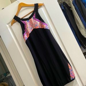 Ladakh cute black dress with hot pink and colorful accents